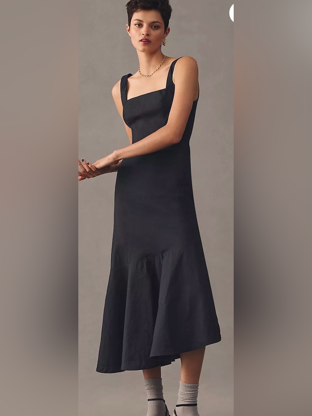 Anthropologie Black Sleeveless Midi Dress